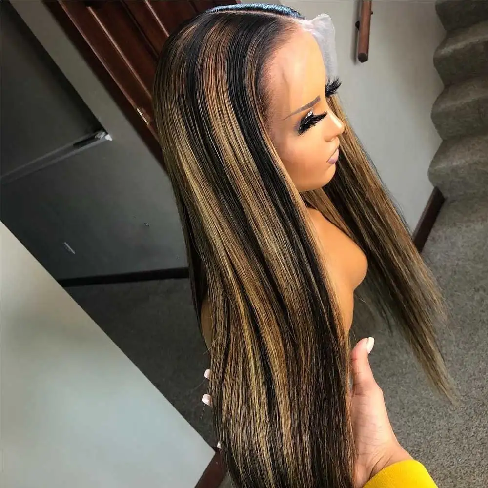 Прямые 360 кружевные фронтальные человеческие волосы парик предварительно