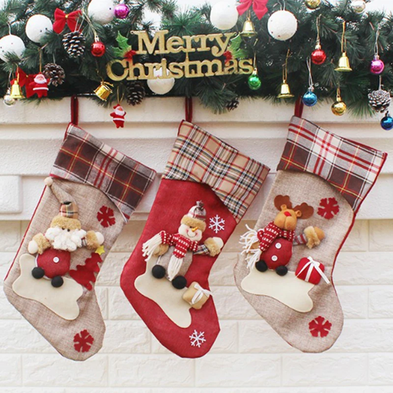 

Christmas Stockings Autumn Winter New Year Santa Claus Snow Gift Socks Long Socks Cotton Socks Men Women For new Year gifts