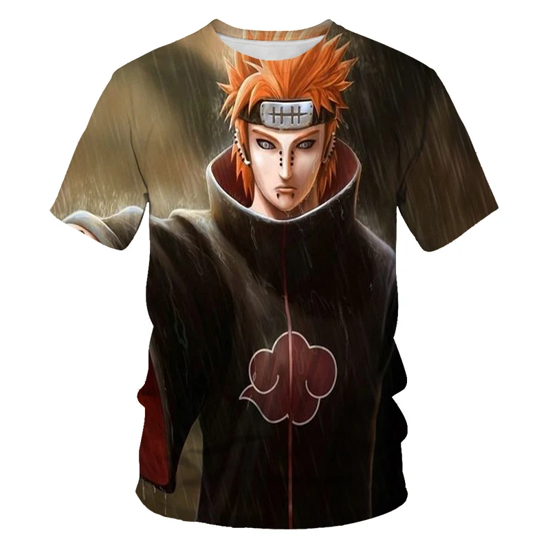 

Summer clothing for teenagers, oversized 6XL breathable loose men's short-sleeved 3DT shirt with Japanese anime motifs