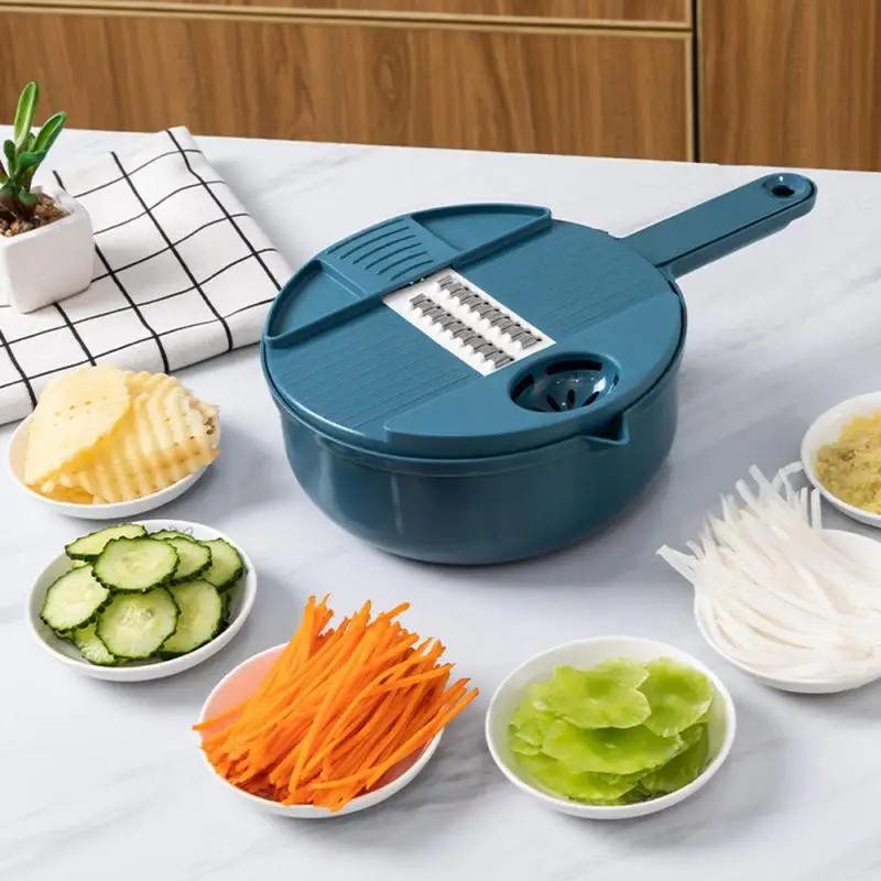 

12 Pcs Multi-Function Cutting Food Potato Carrot Veggie Grater Chopper Cutting Machine Cheese Grater Household Kitchen Tools