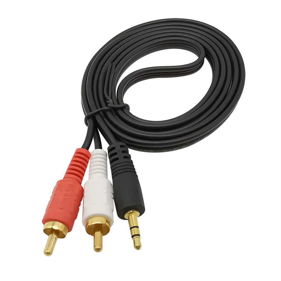 1 шт. Двойной RCA штекер к 3 5 мм штекеру AUX Стерео ПК AV аудио разделитель кабель
