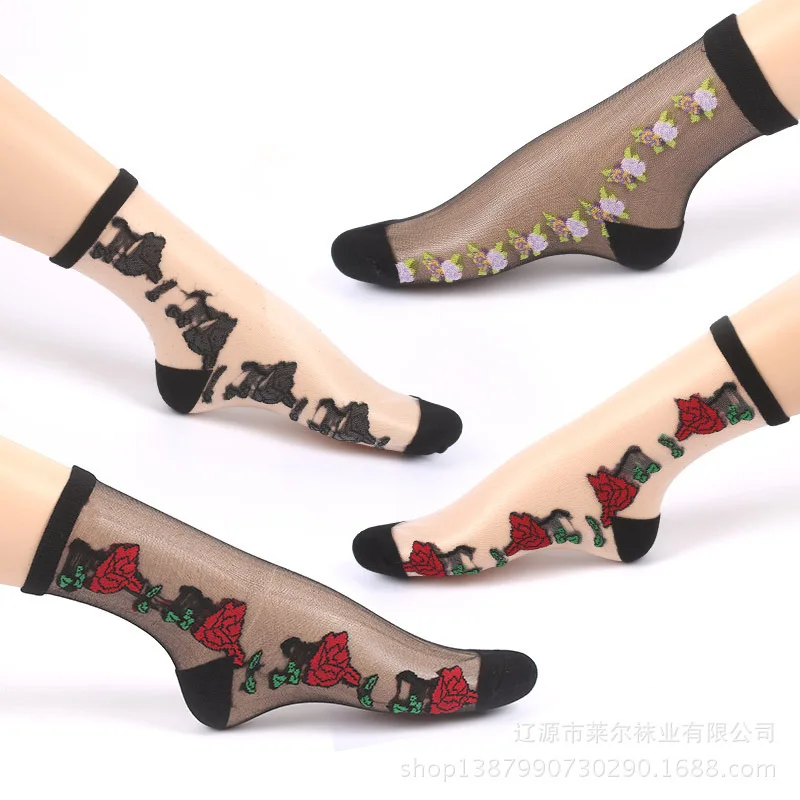 Прозрачные шелковые женские носки с одной подошвой носки|Носки| |