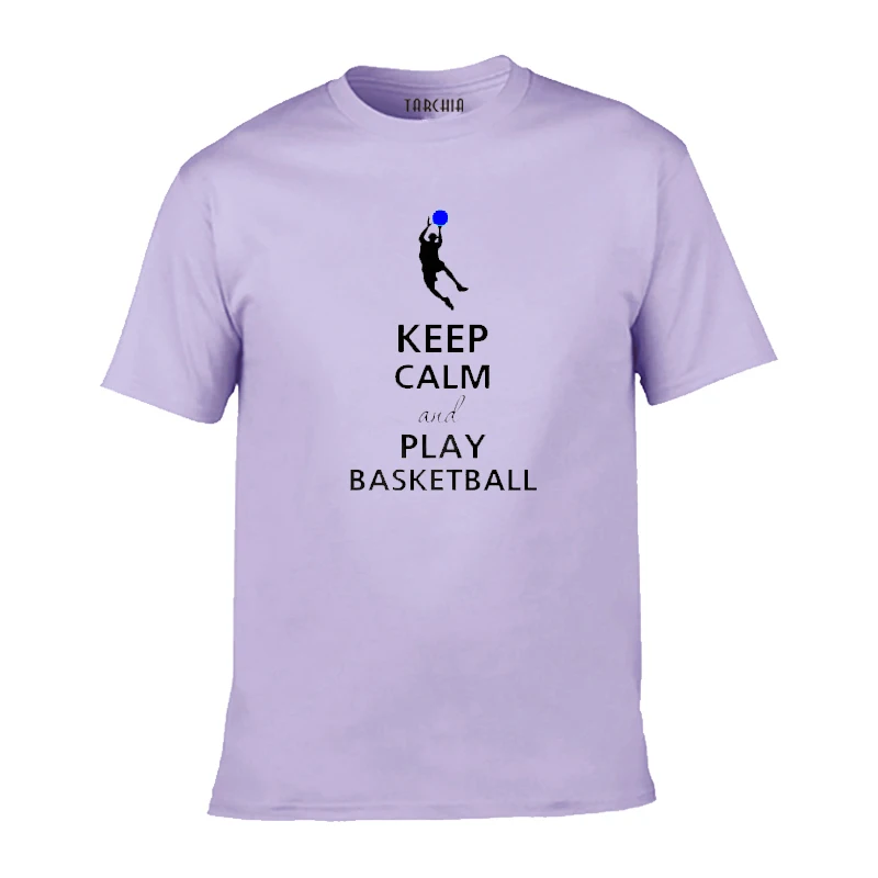 Мужская хлопковая футболка TARCHIA Повседневная с коротким рукавом надписью Keep Clam