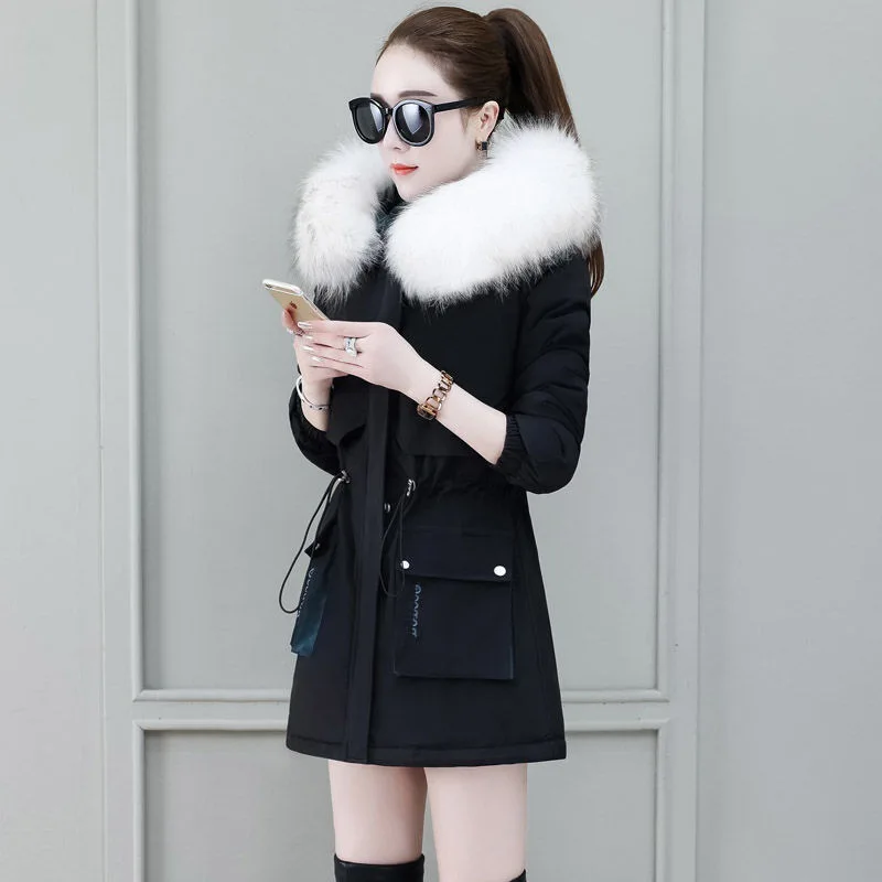 

Thickening parker of new fund of 2022 autumn winters is female in the feather coat loose long cotton-padded clothes