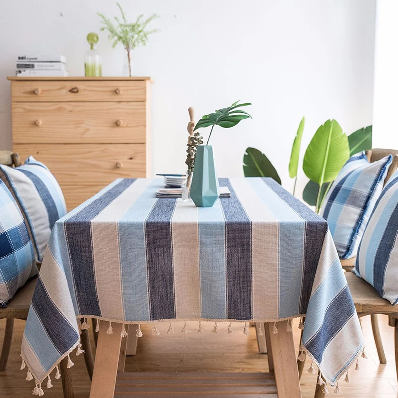 Полосатые водонепроницаемые прямоугольные скатерти скатерть для обеденного
