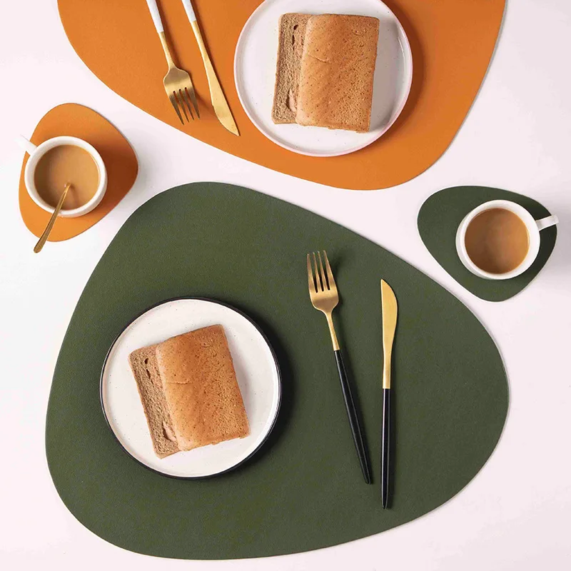 Кожаные Салфетки водонепроницаемые маслостойкие термостойкие подставки для