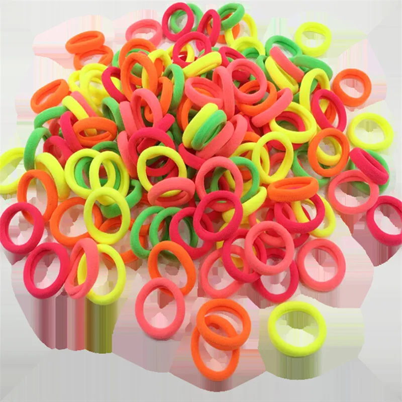 

50Pcs Women Girls Hair Band Baby Ties Rope Ring Kids Elastic Hairband Tiny Solid Headwear Ponytail Holder Hot Accessories