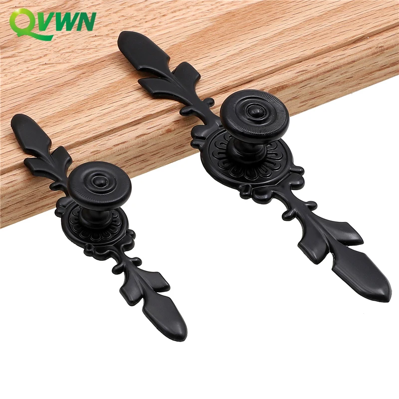 QVWN черная фурнитура из цинкового сплава коллекция садовых ручек шкафа в