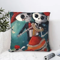 skeleton lovers square pillowcase cushion cover cute home decorative polyester for home nordic 4545cm