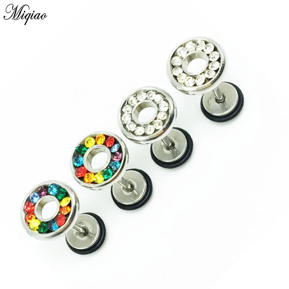 

Miqiao 2pcs Stainless Steel Hypoallergenic Piercing Earrings Unisex Hot Selling Round Cake Earrings Fashion Jewelry Piercing