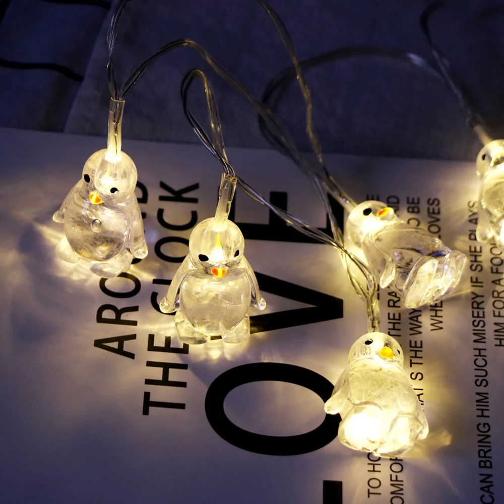 

1.65m 10-Led Penguin Animal Shape String Lights10-LED 1.65M Atmosphere Decoration Penguin Light String Christmas Cute