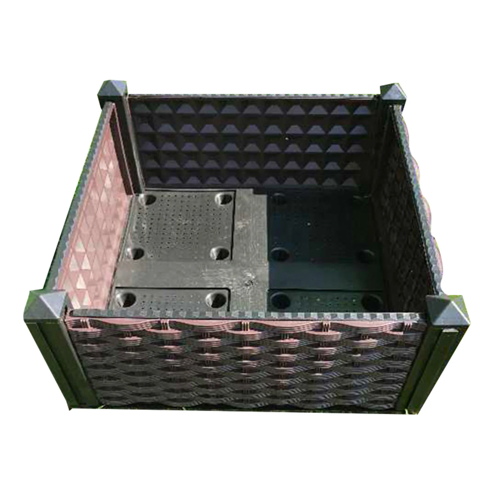 

Rattan Plastic Planting Box Balcony Vegetable Grooves Planter Box Kit Spliced Planting Trough for Courtyard/Roof/Garden