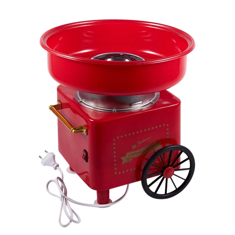 Household Mini Diy Sweet Cotton Candy Machine Electric Retro Sugar Maker Cart Commercial Floss Eu P | Бытовая техника
