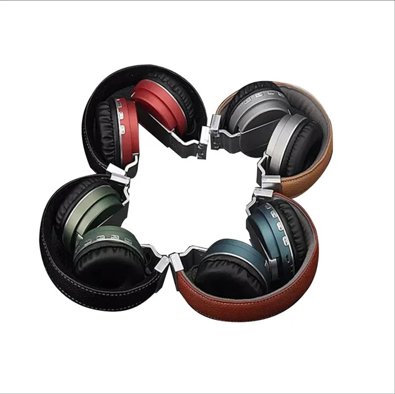 

Metal Bluetooth Headphone Wireless Stereo Hifi Earphones Foldable Headband Supports TF Card Headsets with 4089-F Speaker