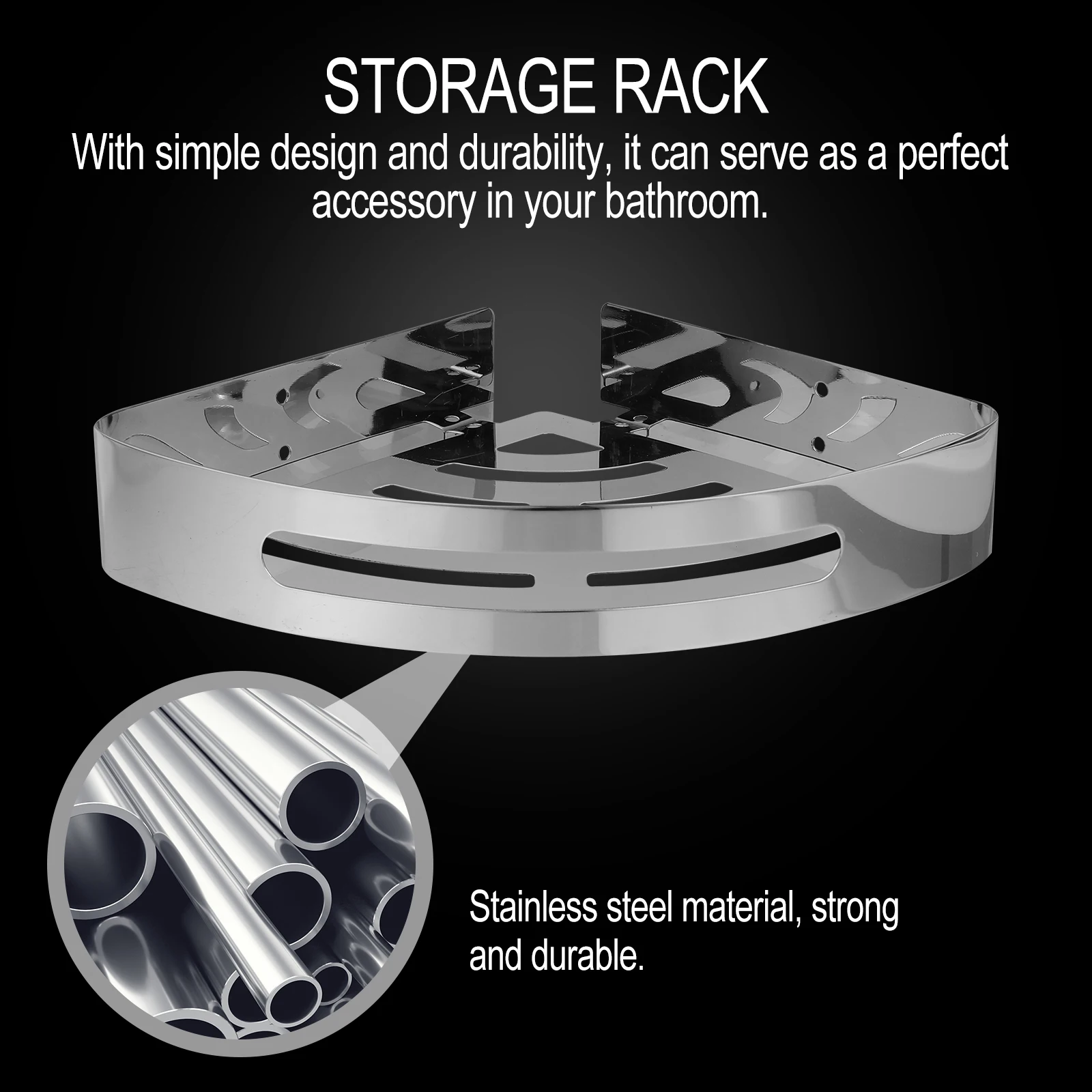 

Stainless Steel Bathroom Corner Storage Rack Multifunction Bathroom Triangle Rack With 2 Hooks Bathroom Tools Kitchen Organizer