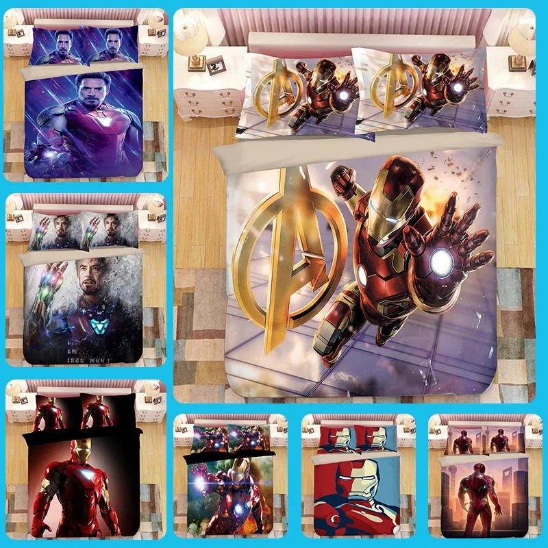 Постельное белье с 3D принтом Железного человека Marvel Мстители комплект