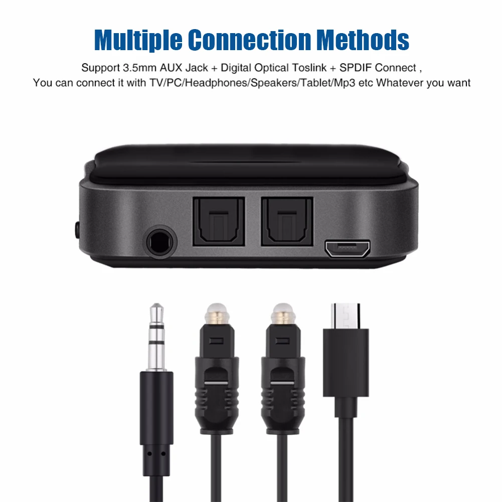 Bluetooth-совместимый аудиопередатчик 5 0 приемник 600 мАч Aptx HD адаптер оптический Toslink/3