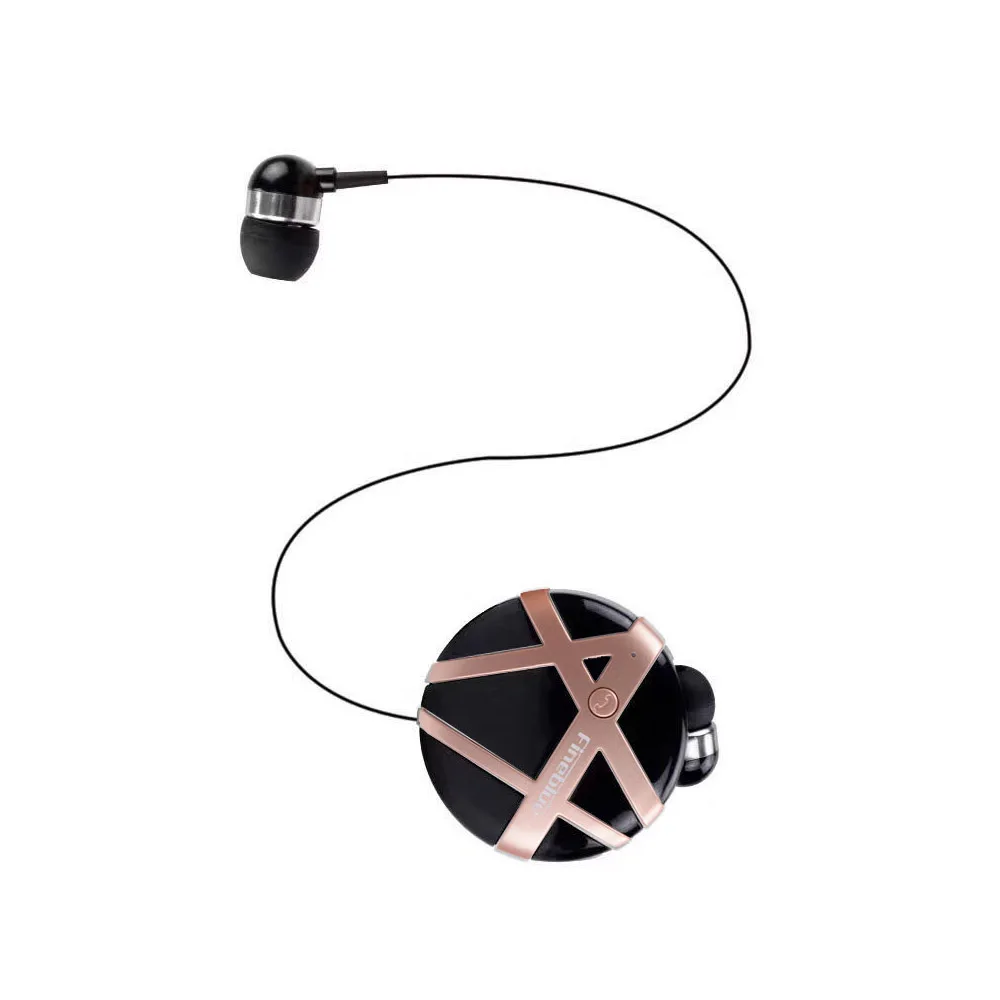 FineBlue FD-55 Вибрация вызова Выдвижная bluetooth-гарнитура шумоподавление более богатый бас предназначен для гарнитуры громкой связи - Цвет: FD-55BLACKROSEGOLD