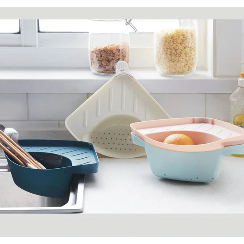 

Suction Cup Sink Corner Drain Basket Shelf Multifunction Sink Drain Rack Sponge Holder Home Organizer Cocina Kitchen Accessories