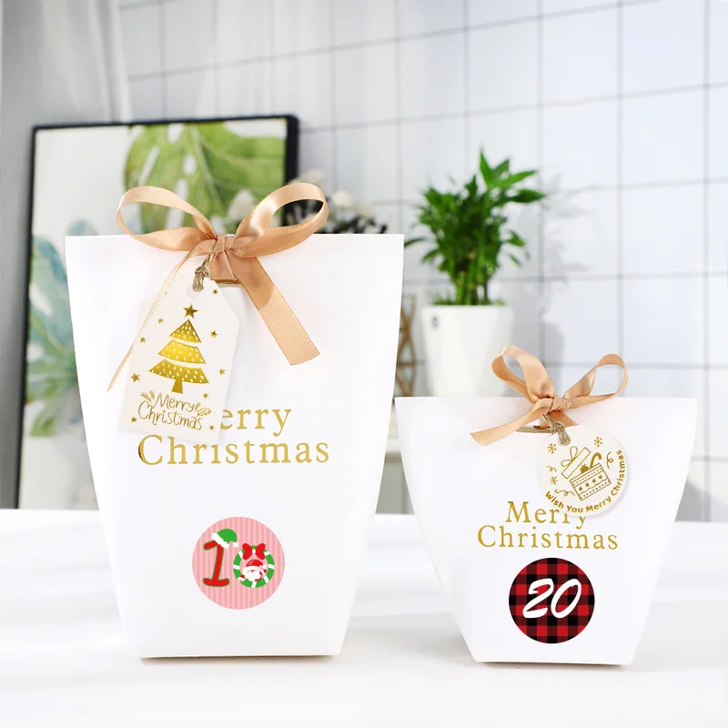 Высококлассная белая бумажная коробка для конфет Merry Christmas свадебные сувениры