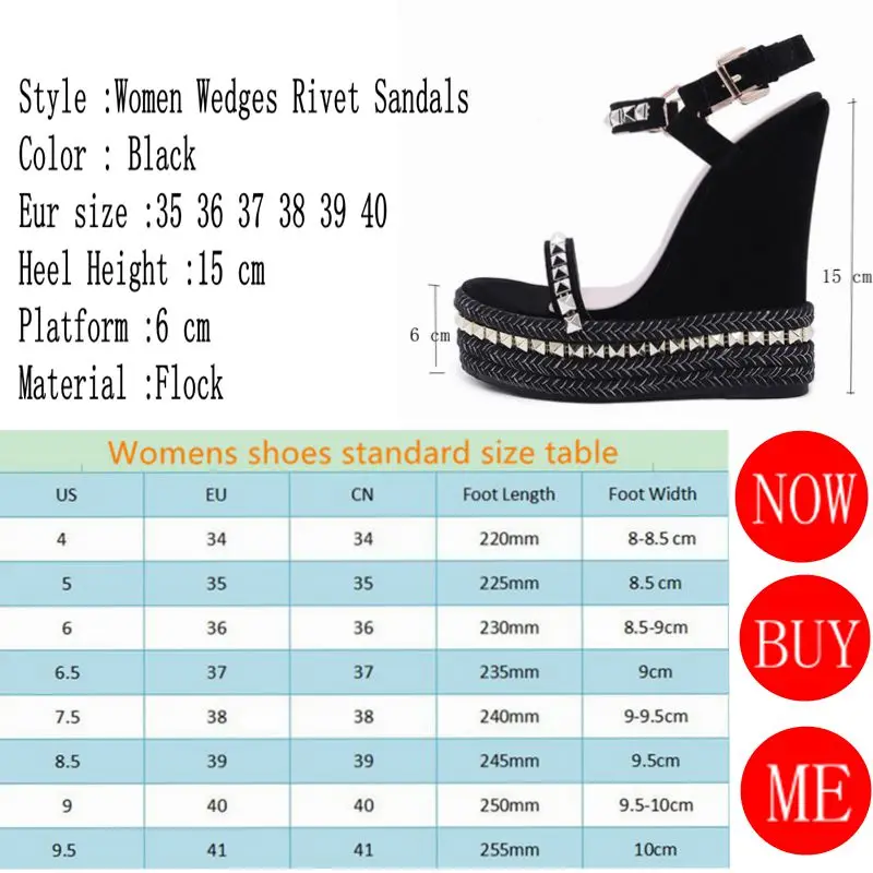 

DiJiGirls Wedges Sandals Women Fashion High Heels Wedge Platform Rivet Sandals Fashion Street Beat Party sandalias cuas mujeres