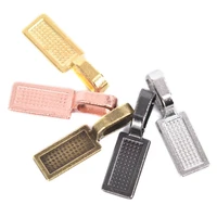 20pcsset tibetan style alloy glue on flat pad bails rectangle shape pendants charms connector hanger for jewelry making