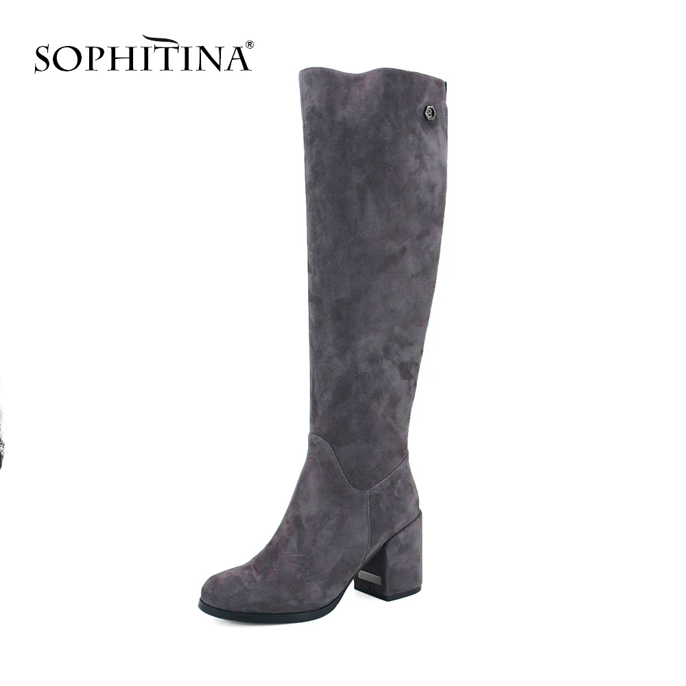 SOPHITINA/Сапоги женские на осень и зиму. Высококачественная однотонная короткая