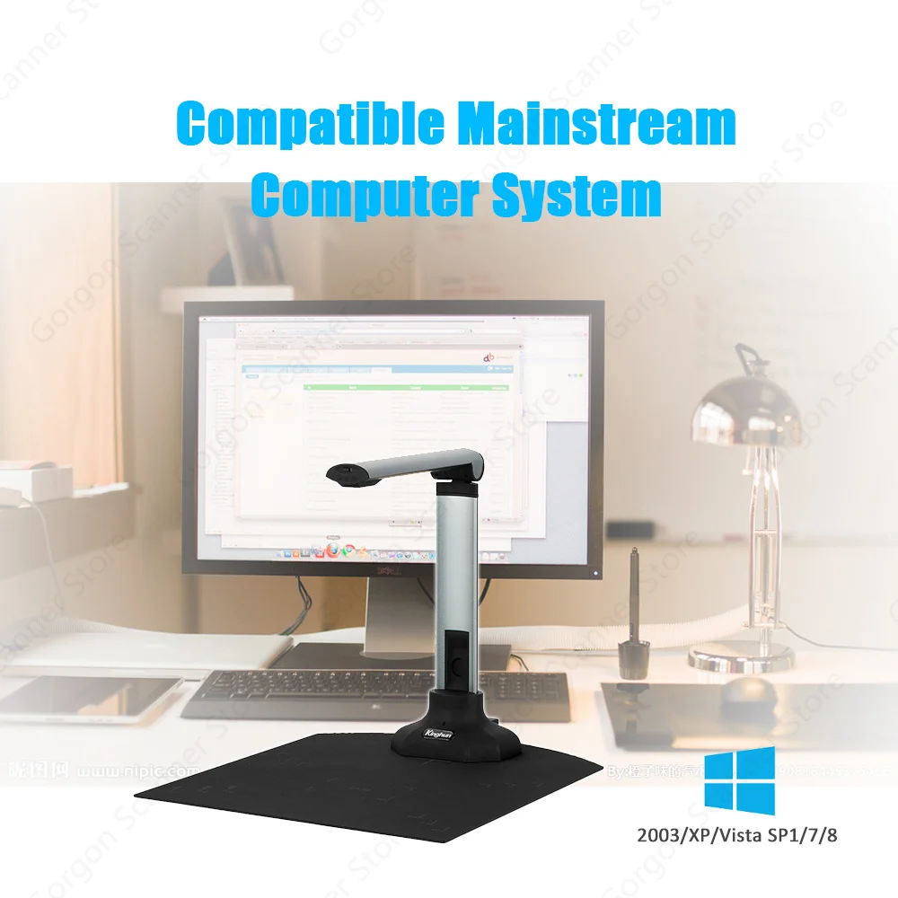 Портативный сканер A3 8 мегапикселей для документов и книг встроенная