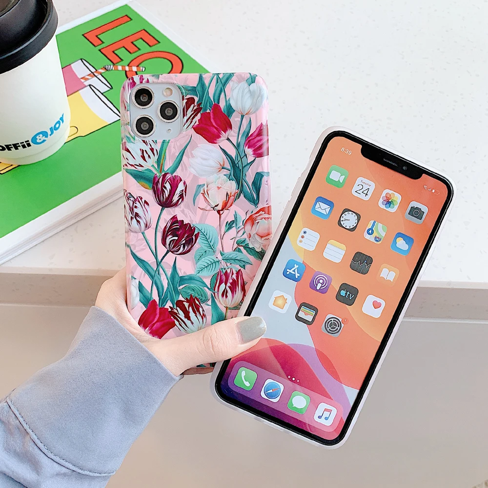 Чехол LACK для телефона с милыми розами iPhone 11 11pro Max чехлы X XS MAX XR 7 8 Plus SE чехол