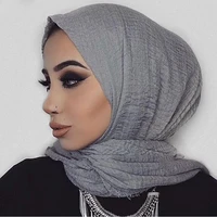 cotton linen muslim wrap and shawl islam turban ready to wear female headscarves new women crinkle instant hijab under scarf
