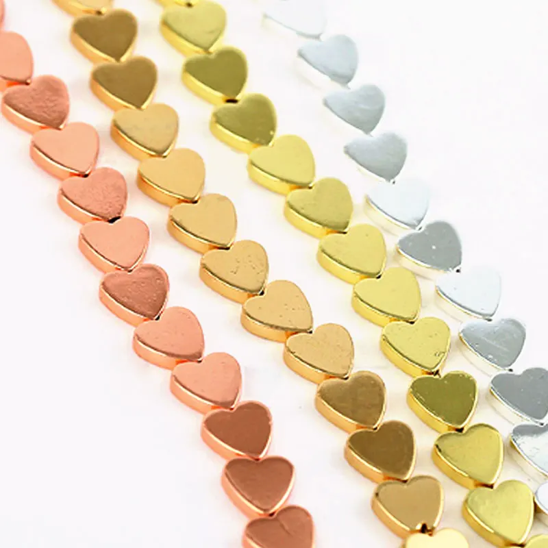

New Bead Nature Hematite Stone Golden Plated 8 MM Heart Shape Bead For Fashion Jewelry Making Necklace Bracelet Good Quality