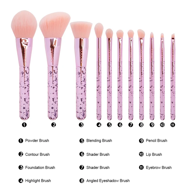 

Hot Hot 11Pcs Makeup Brush Kit Foundation Loose Powder Brush Eyeshadow Brush Lip Brush Blush Cosmetic Tool Set