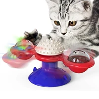popular windmill rotating cat toy turntable teasing cat scratching brush cat brush pet products