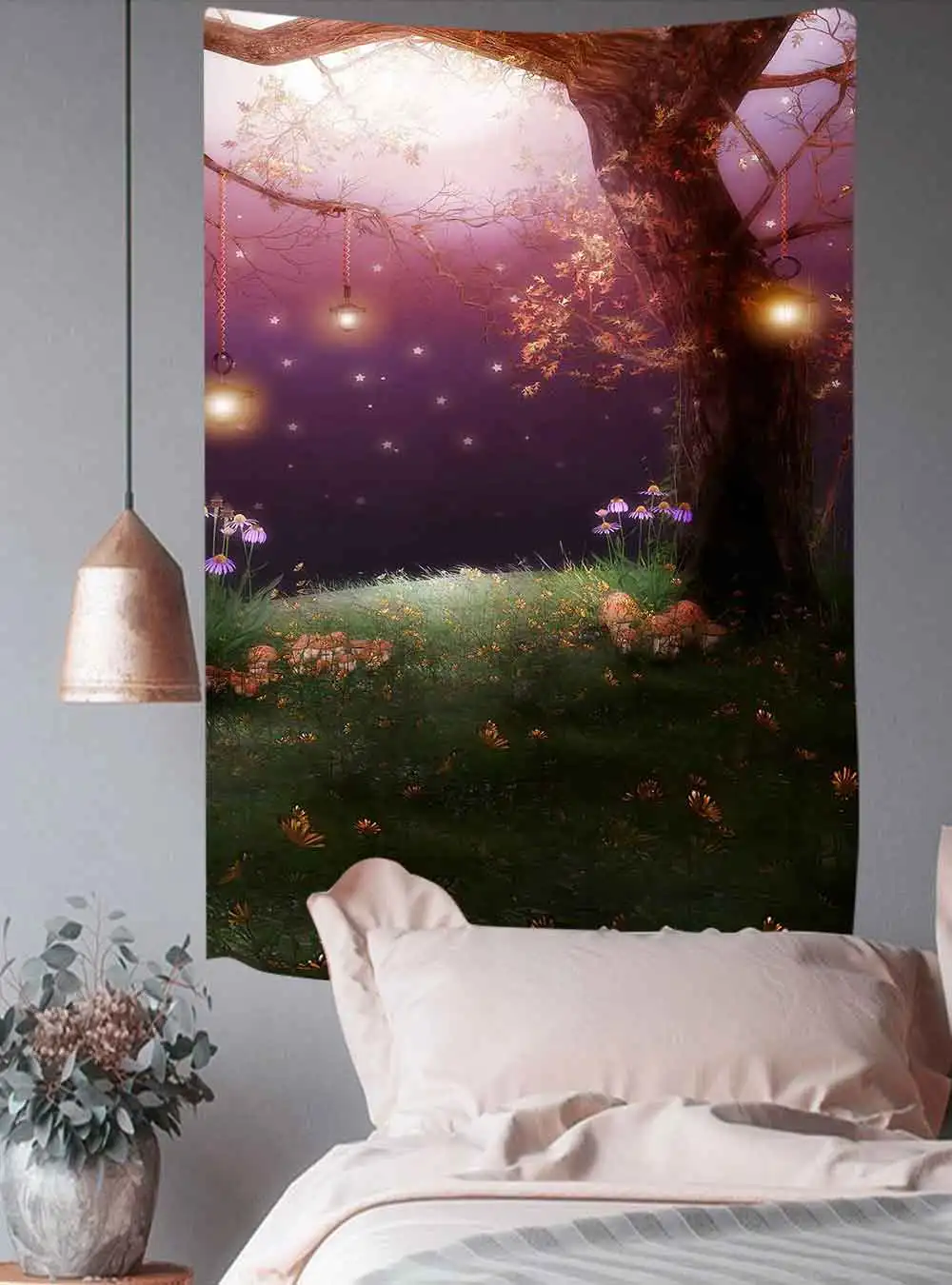 

Forest Tree Tapestry Elephant Psychedelic Mushroom Wall Hanging Tapestries for Living Room Bedroom Home Dorm Decor