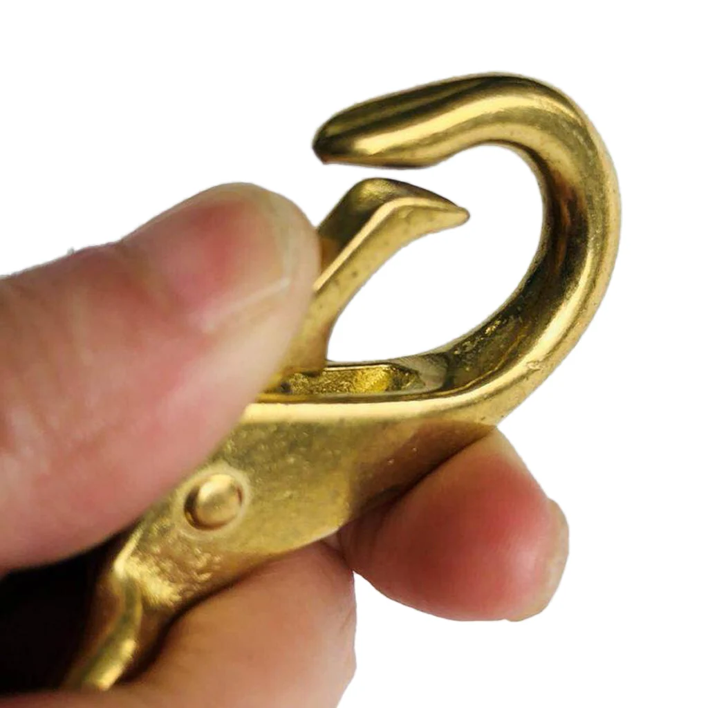 Крепкий компактный латунный фиксированный крючок с пружинным зажимом для