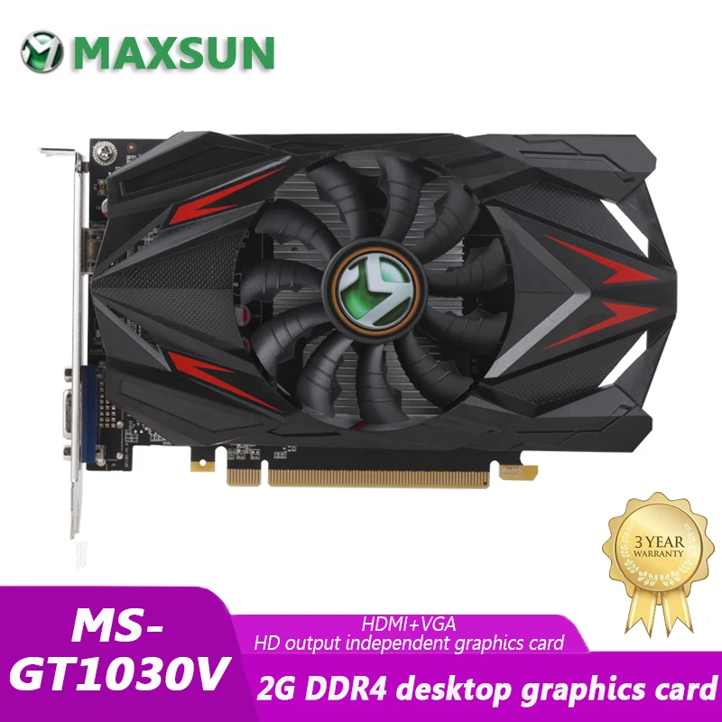 Видеокарта Maxsun GT1030V для ПК видеокарта 64 бит 2 Гб GDDR4 Трансформеры - - Цена: 10131.41
