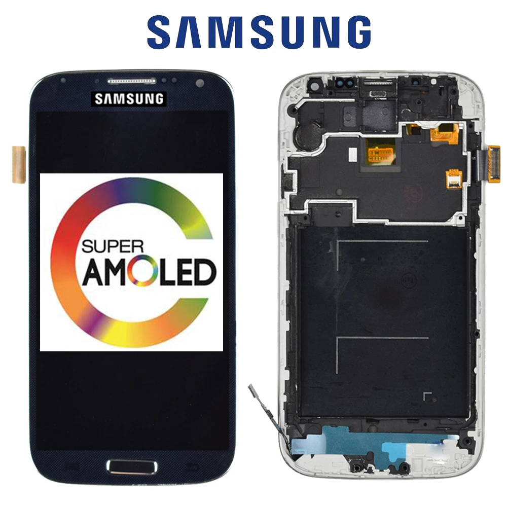ЖК-дисплей 5 0 дюйма Super AMOLED для SAMSUNG Galaxy S4 сенсорный экран с рамкой и дигитайзером в