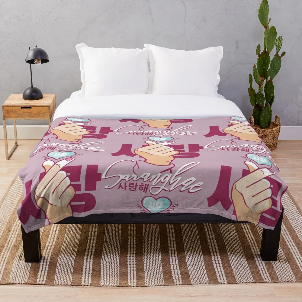 

Korean Heart Hand Best Gift Blanket Snowflake Wool Blanket Coral Fleece Bedspread Blankets Portable Blanket