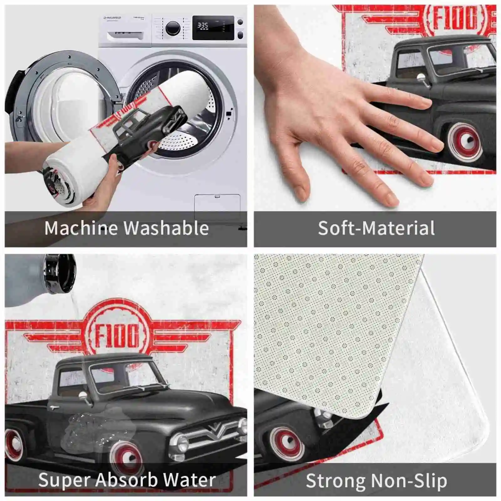 Черный домашний ковер для грузовика 00 3 размера комнаты черный пикапа Ford