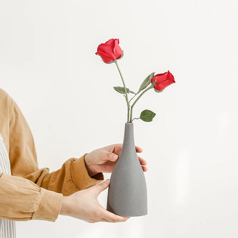 

Mini Decorative Ceramic Vases Gray Minimalist High Quality Vase Table Art Living Room Decoracao Para Casa Desk Decoration EB5HP