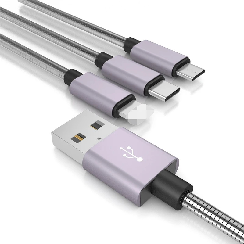 3 в 1 кабель для быстрой зарядки Type C 8Pin Micro USB передачи данных iphone 11 Pro X Xr 8 7 6 6S Plus Sumsung