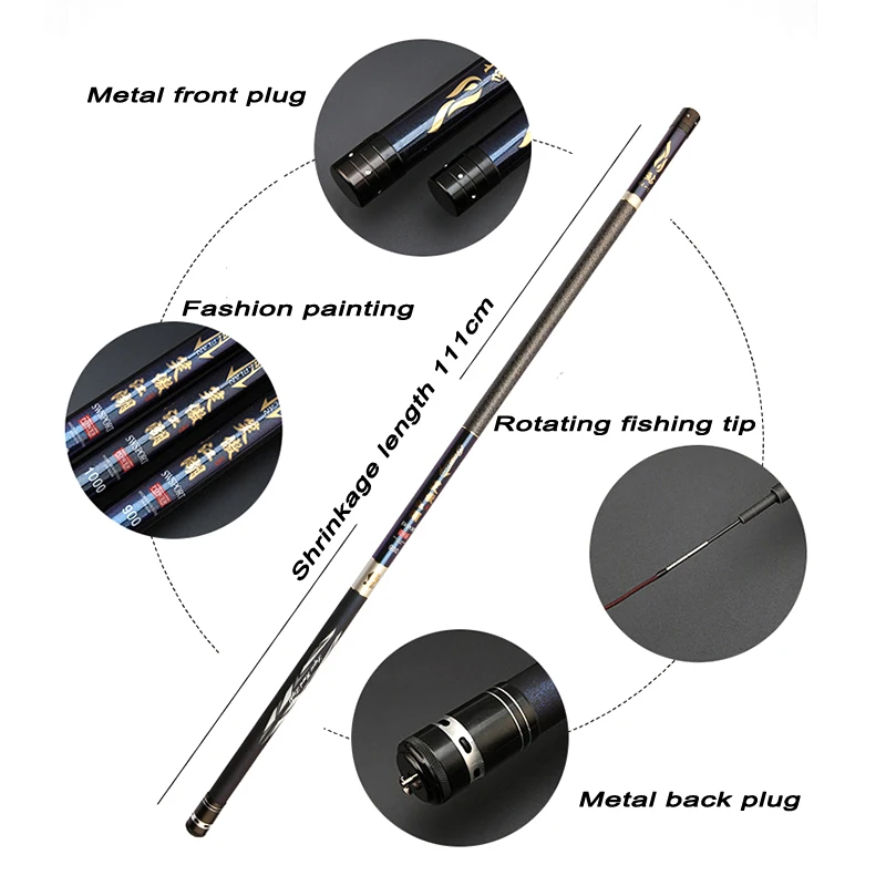 Высокоуглеродистая телескопическая удочка 8 м 15 длинный секционный ультра