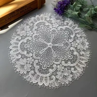 26 5 cm hollow out white lace applique ribbon trim for sofa curtain towel bed cover trimmings home textiles diy polyester mesh