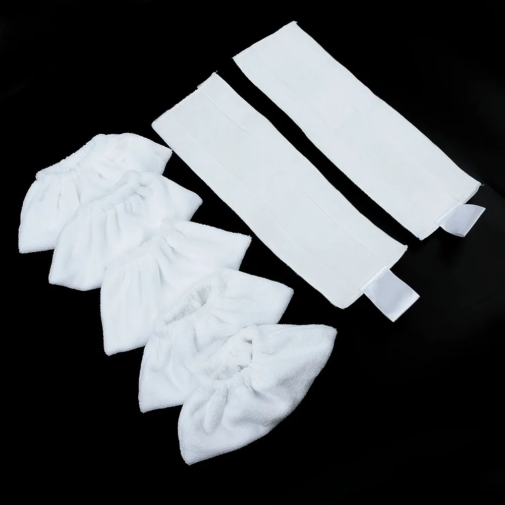 8pc Floor White Cloth Brush Head Cover Set For KARCHER EASYFIX SC1 SC2 SC3 SC4 SC5 Steam Cleaner Fiber Part | Дом и сад