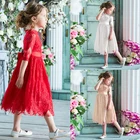 Красное платье для девочек, кружевное платье с цветочным узором для девочек; Платье принцессы; Детское платье без рукавов вечерние бальное платье из тюля для девочек, От 3 до 8 лет, повседневная одежда