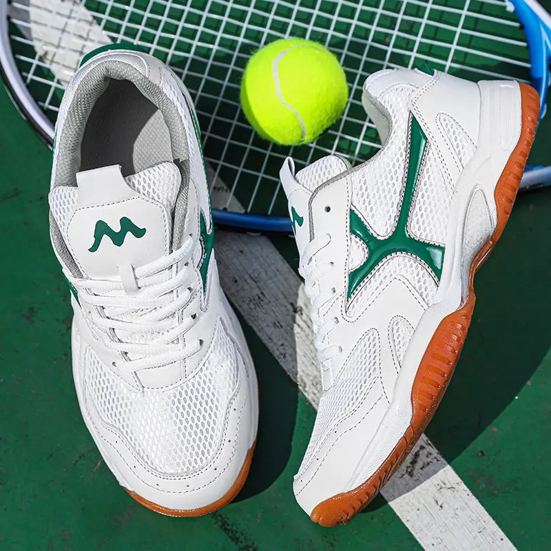 Cheap Unisex Sport Badminton Shoes Professional White Tennis Shoes For Men Mesh Breathable Outdoor Trainer Volleyball Shoes Men
