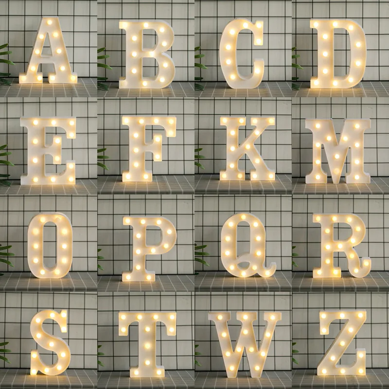 Decorative 26 Letter 0-9 Digital Marquee Sign Alphabet Light Wall Hanging Lamp Indoor Decor Wedding Party LED Night |