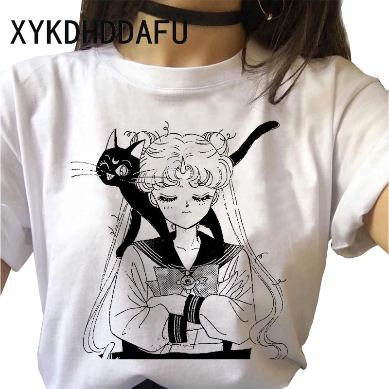 

Sailor Moon Women T-Shirt Harajuku Kawaii T-shirt Top Ulzzang Cartoon Aesthetic T-shirt Women 2021