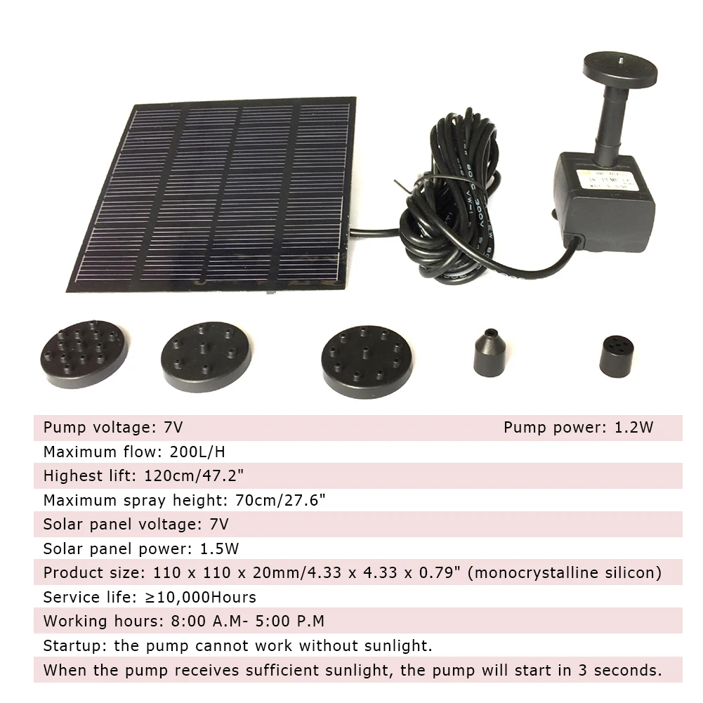 

Classic Floating Solar Fountain Practical Multi-functional Garden Solar Panel Water Fountain Pool Pond Decoration