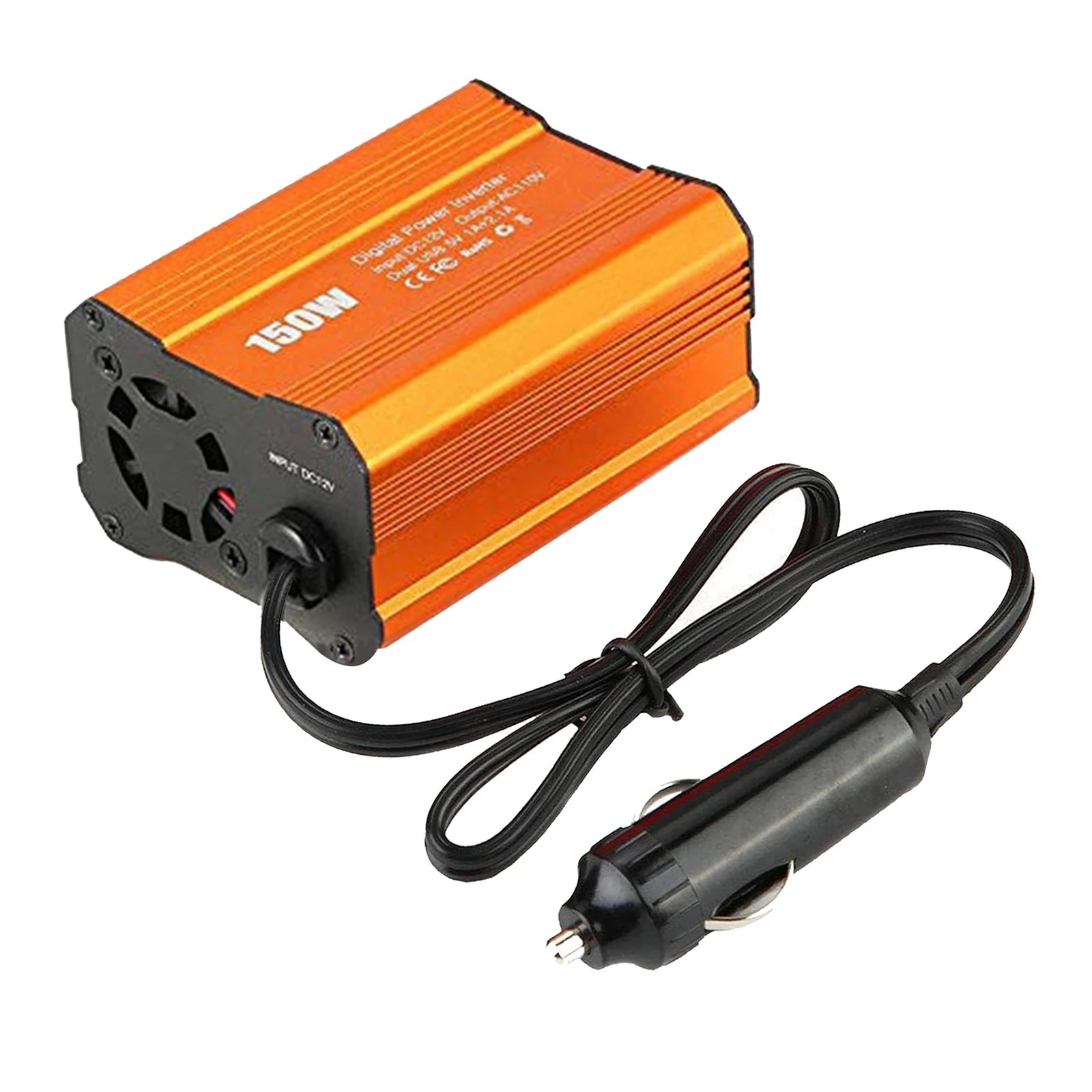 

150W 12V To 110V Converter Car Adapter Power Inverter with Dual USB Charging Ports Safety for Consoles TV Laptops